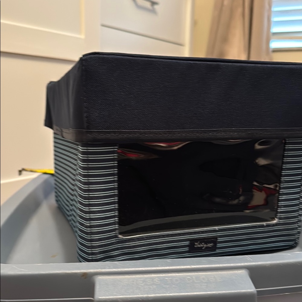 Thirty-One Navy Striped Storage Bin